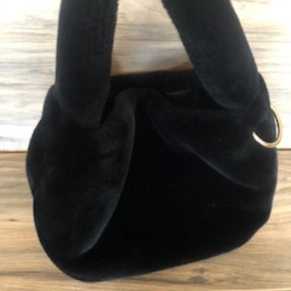 BLACK PLUSH HANDBAG